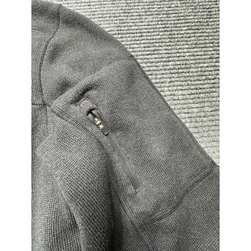 North Face Pullover Sweater Mens Medium Black Half Zip Fleece Outdoor Pocket Zip